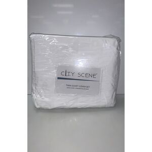 New White Twin Duvet Cover Set